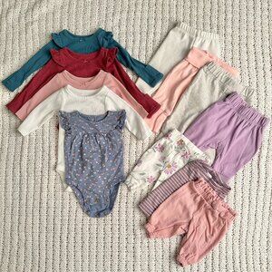 Baby Girls Newborn Outfits Shirts Pants Bundle Lot